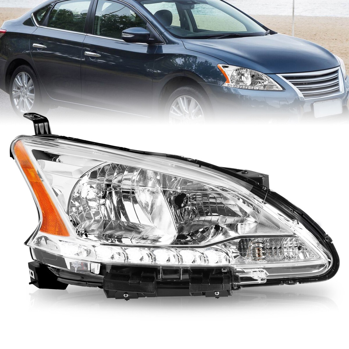 Tail Light Brake Lamp For 10-12 Nissan Sentra Driver Side Red Clear
