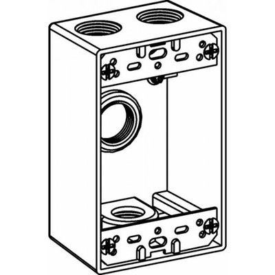 Orbit 1B75-4-W 1-Gang Weatherproof Box Four 0.75 Inch Hubs 2 Inch Deep - White