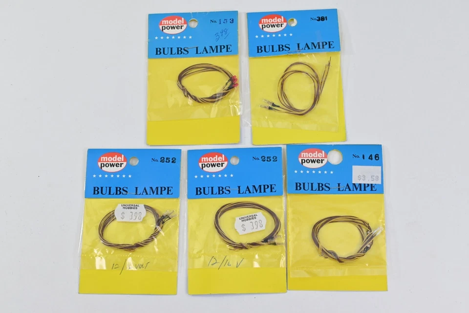 Model Power HO Scale 3 Volt Light Bulb with Wires Mixed lot (Pack of 5) - Image 3 of 3