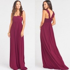 NWT SHOW ME YOUR MUMU | June Maxi Dress Merlot Chiffon Women’s XXL Plus Size New