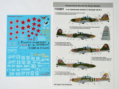 Foxbot 72-035 Decal Flying Revenge: Ilyushin Il-2, 1:72 scale for model kit