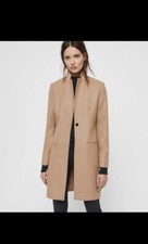Allsaints Hendrick Coat Camel Brown Overcoat Ladies Womens Uk 6 Military Wool