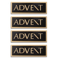Advent Speaker Logo Badge Emblem Engraved 57mm 2.24" X19mm 0.75" GOLD
