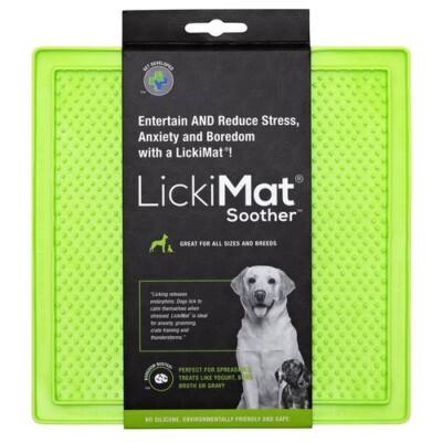 LickiMat Classic Soother grün Futtermatte für Hunde Leckerlis und Futter