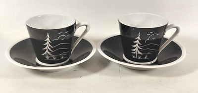 Kahla AF/ B&L Espresso Mokka Tasse Untertasse Tannenbaum Porzellan 1965