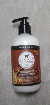 DIONIS  GOAT MILK  BODY LOTION  - PUMP  - PECAN SWIRL - 8.5 FL OZ  - NEW