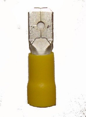 100 YELLOW MALE QUICK DISCONNECTS SOLDERLESS 12-10 AWG