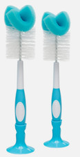 0908 Dr. Brown's Baby Bottle Cleaning Brush w/Sponge  Scrubber - Blue - 2Pk NEW