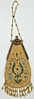 PURSE WITH HAND BEADING, METAL WIRES & EMBROIDERY 10" X 5" HANDBAG FRINGE