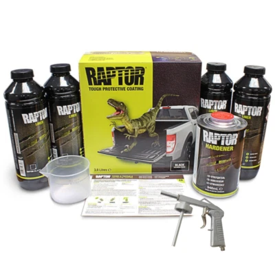 Kit de Raptor Noir 4 bouteilles, durcisseur et pistolet inclus UPOL