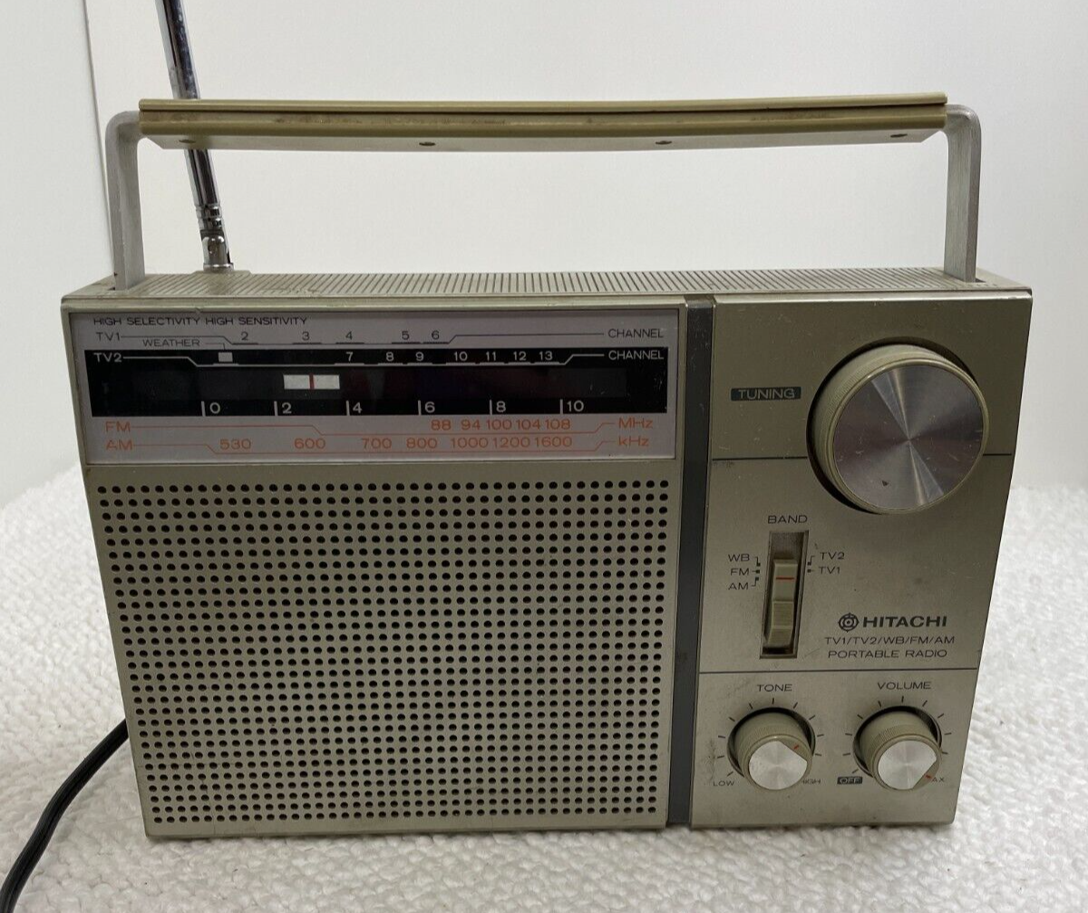 Vintage Hitachi Portable Radio Model No. KH-969H TV1/TV2/WB/FM/AM