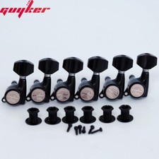 GUYKER 6L Black Guitar Locking Tuners Electric Guitar Machine Heads Tuner Metal