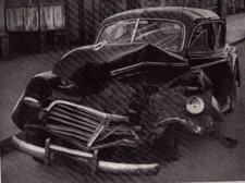 Car Crash Tragedy Main St Berlin Tokyo WWII Vintage Print Ad 1944 Sat Eve Post