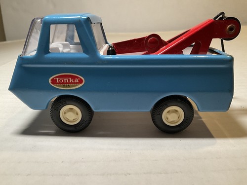 Vintage 1970 Tonka Mini Blue Ford Econoline Tow Truck-Pressed Steel 5" - Picture 4 of 15