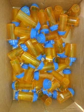 60 Plastic Storage Bottle Containers. EMPTY. CLEANED. LABELS REMOVED. 