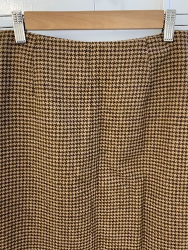 Brooks Brothers Pencil Skirt Brown Wool Houndstooth Lined Women's Size 2 - Picture 6 of 9