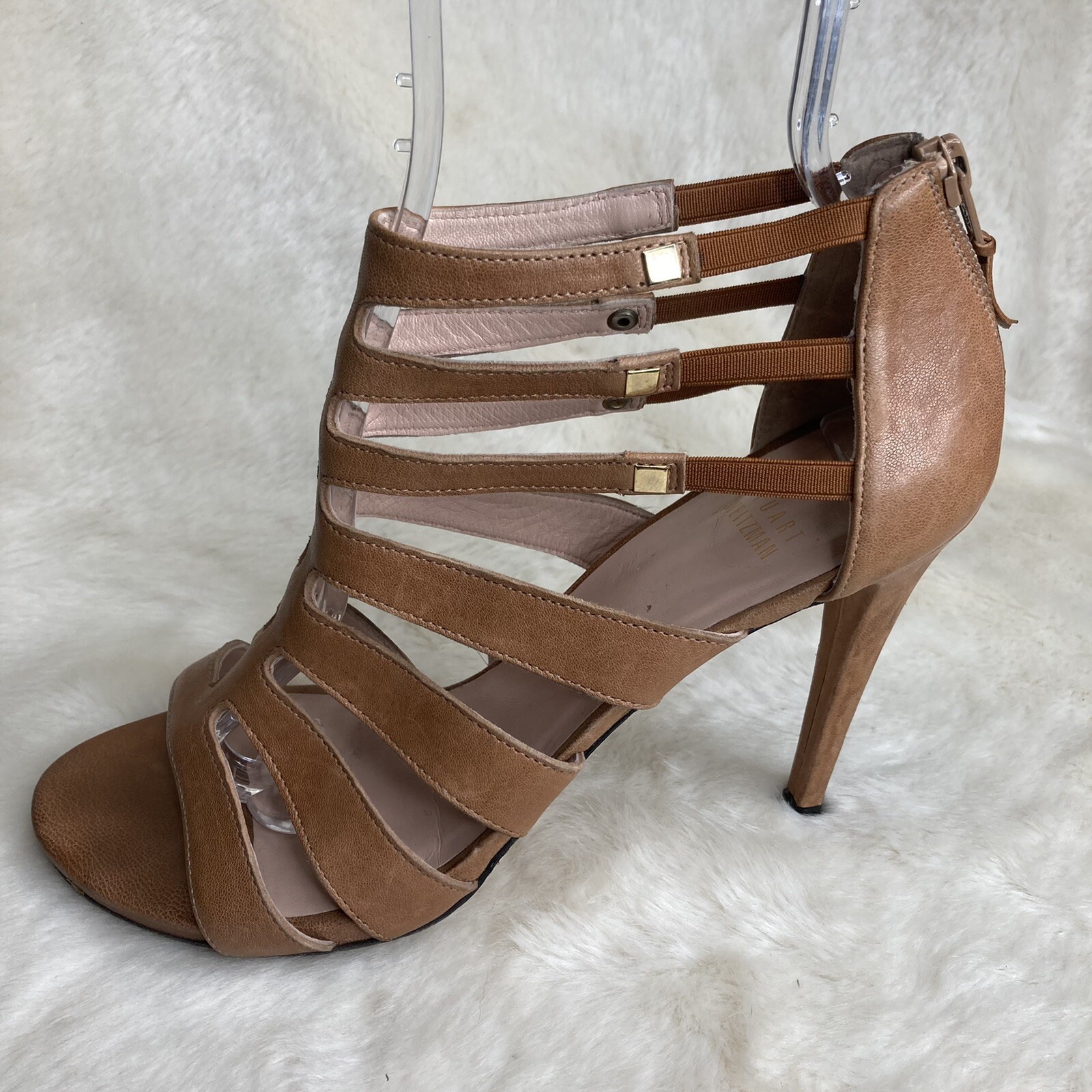 Stuart Weitzman Outing Caged Strappy Brown Leathe… - image 3