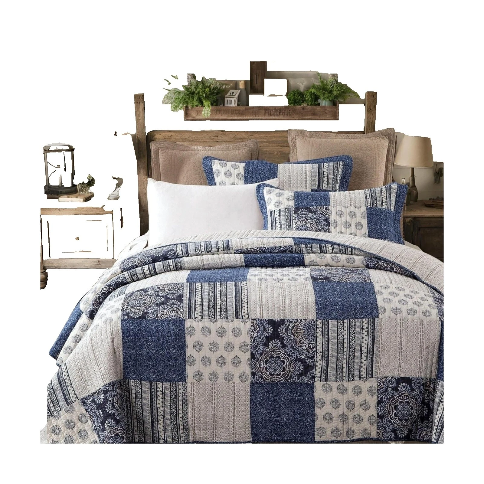 Cotton Blend Patchwork Country Quilts, Bedspreads & Coverlets