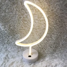 AMZER Moon Shape Neon LED Light Warm Fairy Decorative Night Lamp - Warm White