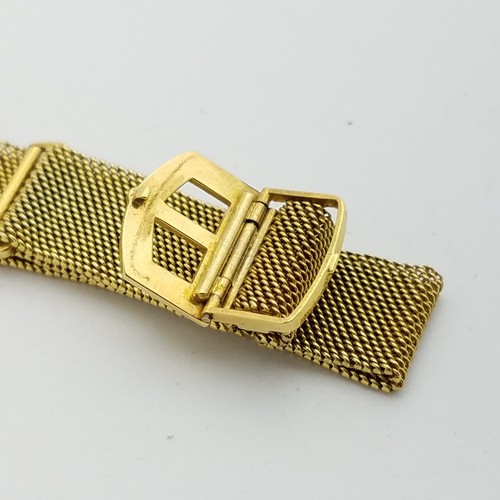 Reloj de pulsera suizo vintage con correa de malla de oro de 14K para dama - Imagen 5 de 10