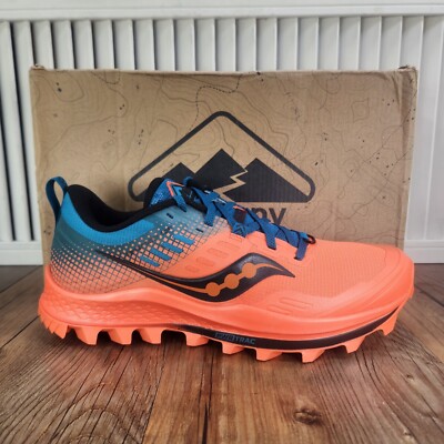 Saucony Peregrine 10 ST Men's 8 Orange Blue Hiking Trail Running Shoes S20568-25