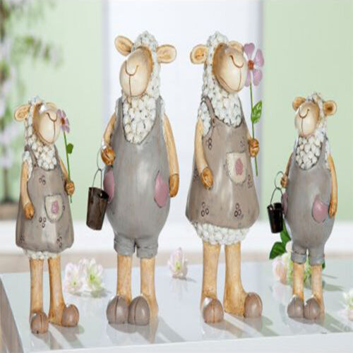 Deko Figur Schaf mit Eimer oder Blume Geschenk Garten Dekoration Gartenarbeit - Bild 1 von 1