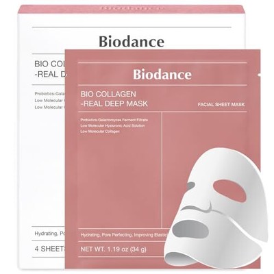 Bio-Collagen Real Deep Mask Hydrating Overnight Hydrogel Mask Pore Minimizing...