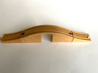 Thomas Wooden Railway Compatible 14'' Overpass Bridge w/ Tunnel - 3 Pieces