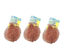 3 Chore Boy Copper Scrubber Scouring Pad 100% Pure Copper New Steel Wool