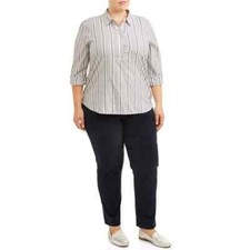 24A04 Just My Size Women's Plus Size Stretch Corduroy 2 Pocket Pants 4XL Black