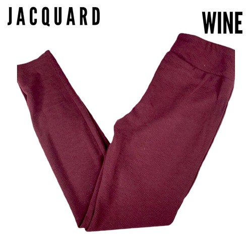 SOLID RED WINE JACQUARD Leggings NWT | eBay
