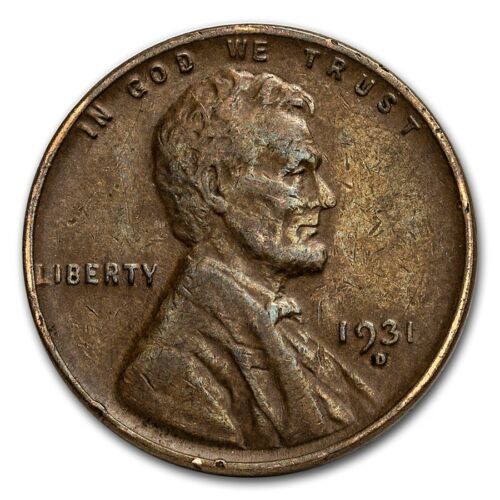 1931 D - Lincoln Wheat Penny - G/VG - Afbeelding 1 van 2