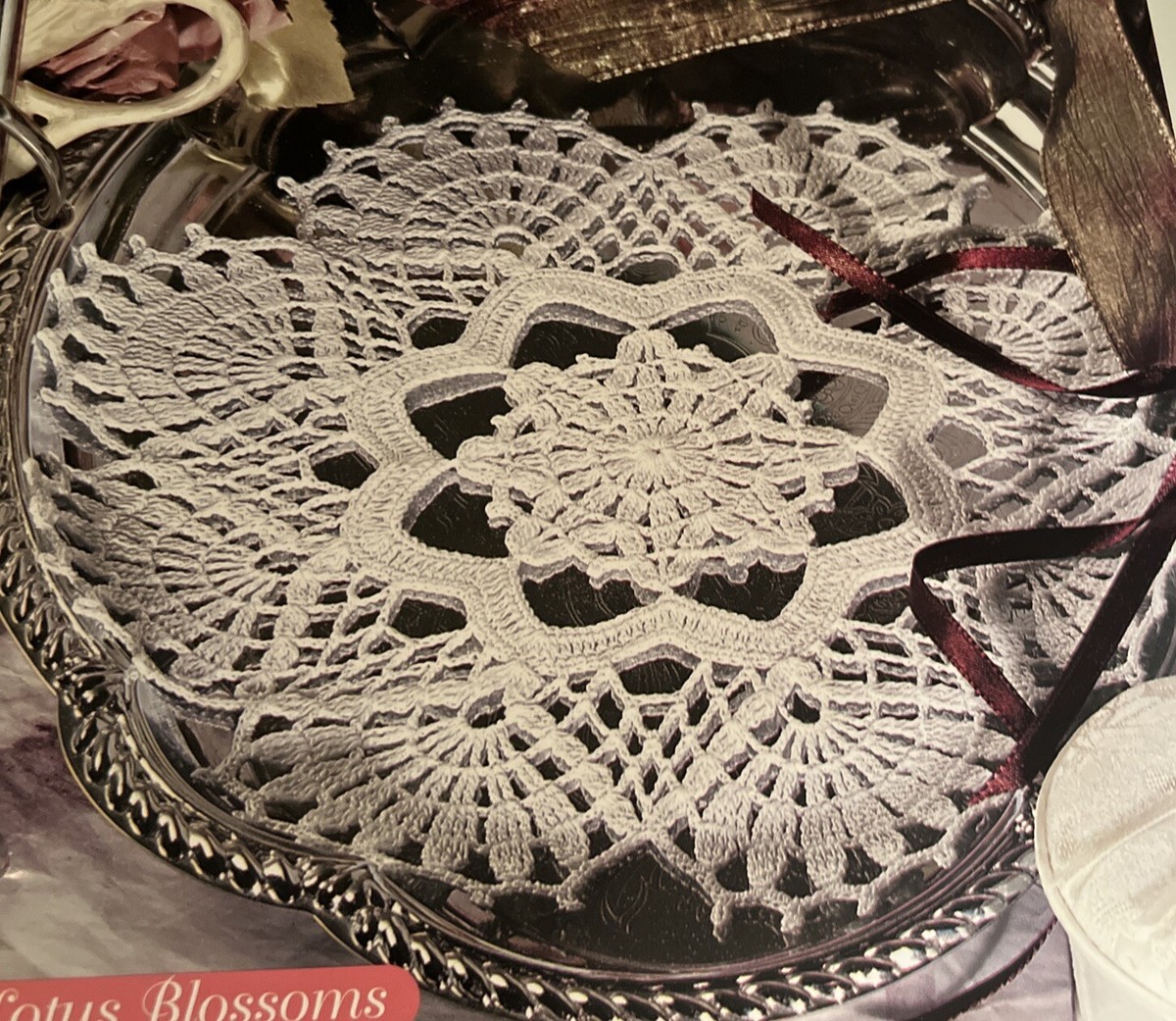 CROCHET “Lotus Blossoms Doily” PATTERN