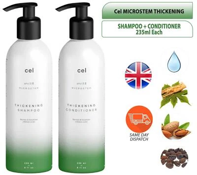 Cel Microstem Natural Ingredients Hair Thickening Shampoo Conditioner Set 235ml