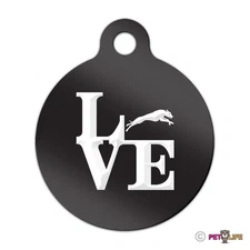 Love Whippet Engraved Keychain Round Tag w/tab park v2 english Many Colors