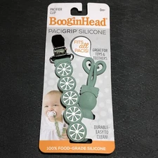 New 100% Food Grade Silicone Pacifier Clip by BooginHead Green Unisex 0m+