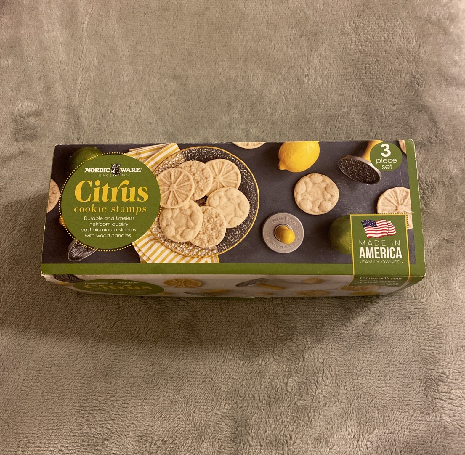 Nordic Ware 3-Piece Citrus Cookie Stamp Set with Lemon Lime Orange Slices