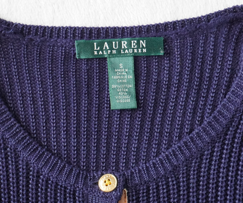 Lauren Ralph Lauren Women's Cardigan Button Up Open Knit Coastal Small cotton - Picture 3 of 14