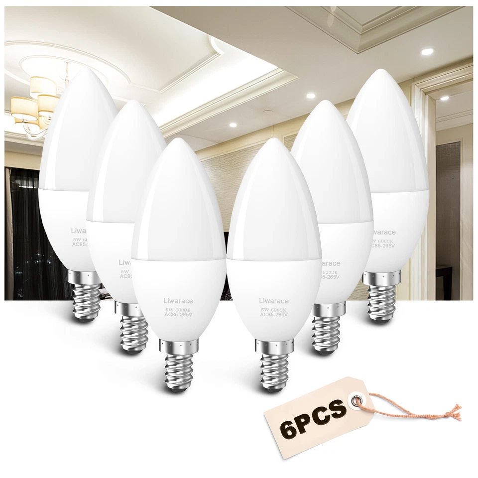 5W/7W Energy Saving Replacement Lamps E12 LED Candle Pendant Light Bulb 1-8PCS - Image 3 of 4