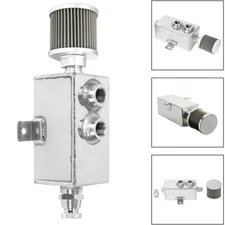 1L Oil Catch Can Reservoir Tank +Breather Filter Baffled 10AN Fitting Aluminum