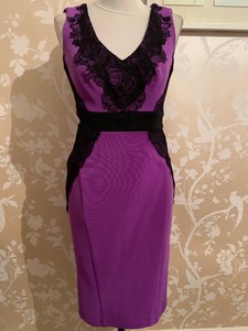 purple and black lace dress