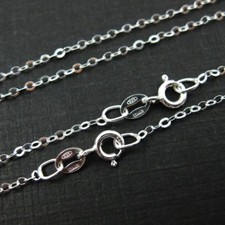 Sterling Silver Necklace Chain 2 1.5mm Flat Cable Link All Sizes Made in Italy