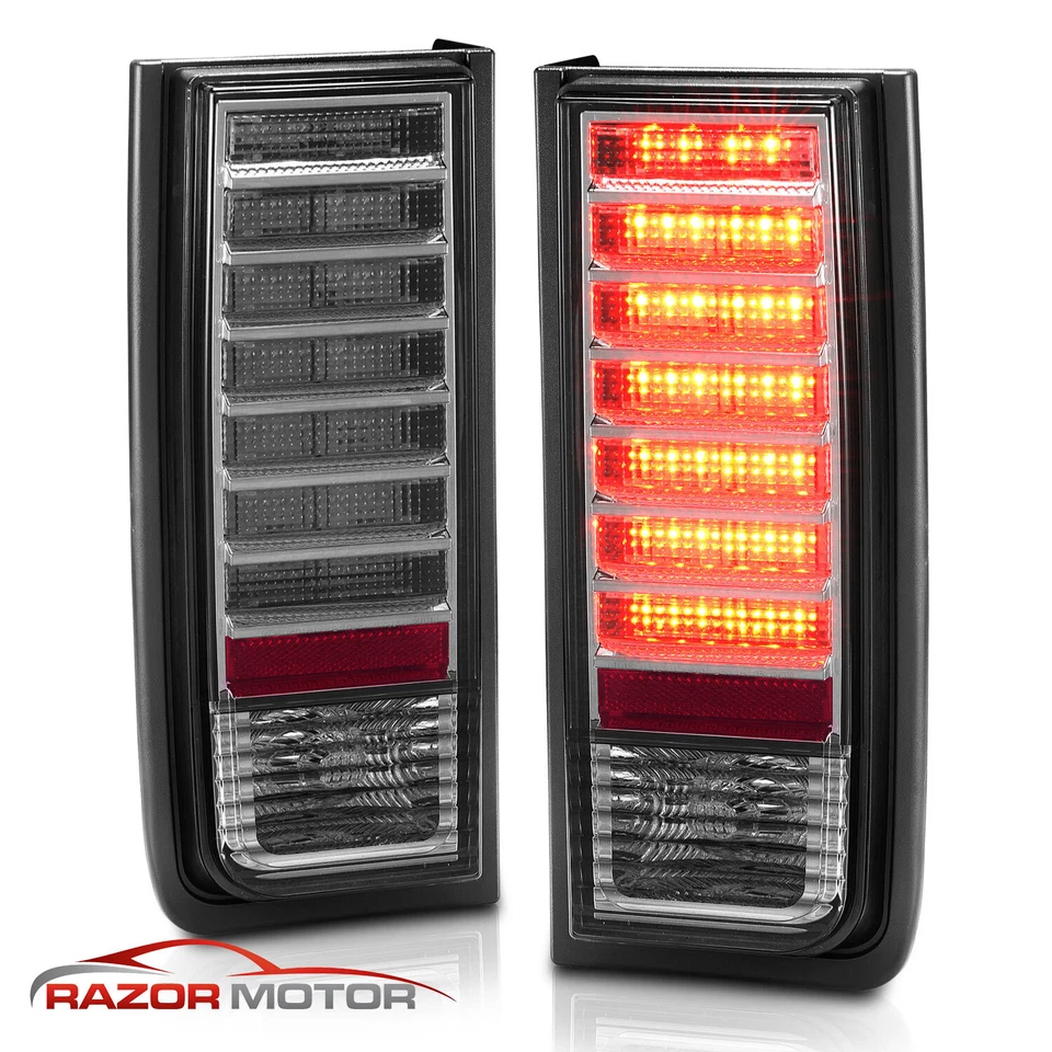 Par de luces traseras LED completas de humo rojo para Hummer H2 2003-2009 Foto 2 de 4