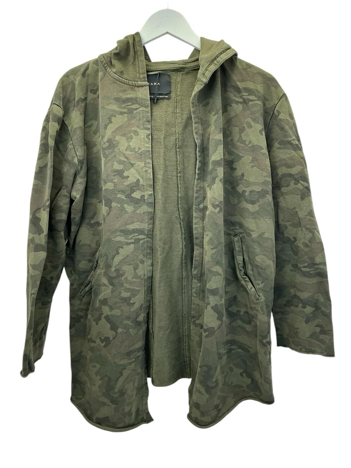 Zara Open Cardigan Hoodie Camouflage Women’s Size Medium - Image 3 of 4