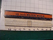 vintage SLIDE RULE: made in USA in box, pat. pending, #3 name written on back