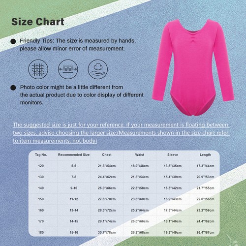 Kids Girls Dance Leotard Ballet Jumpsuits Training Bodysuit Stage Performance - Picture 21 of 48