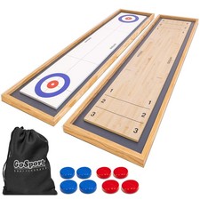 GoSports 6 ft Tabletop Shuffleboard and Curling 2 in 1 Game with 8 Pucks and ...