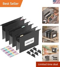 Extra Capacity Heavy-Duty Plastic Hanging File Folders - 3 Pack, 3.15 Inch Ex...