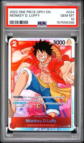 2022 ONE PIECE OP01-ROMANCE DAWN #024 MONKEY D. LUFFY PSA 10 GEM MINT!