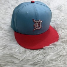 Detriot Tigers Hat Fitted 7.5 New Era Blue Retro Baseball MLB Embroidered Mens